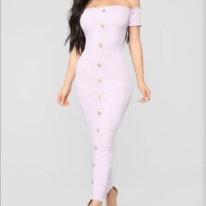 Button Up Buttercup Sweater Dress - Lavender